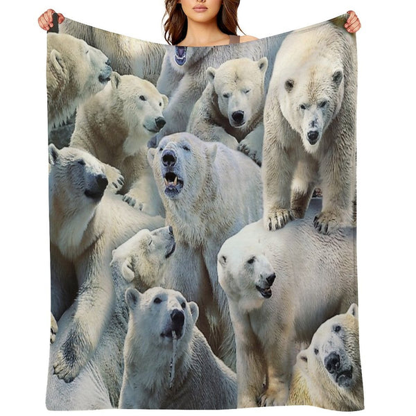 Polar Bears Wrinkle-free Throw Blanket
