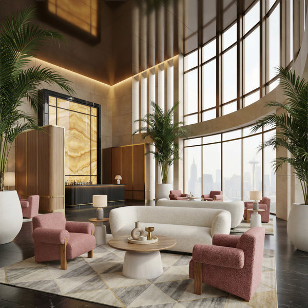 Goblet Side Table Brown & White