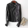 Sheepskin Small Motorcycle Jacket - Black / M