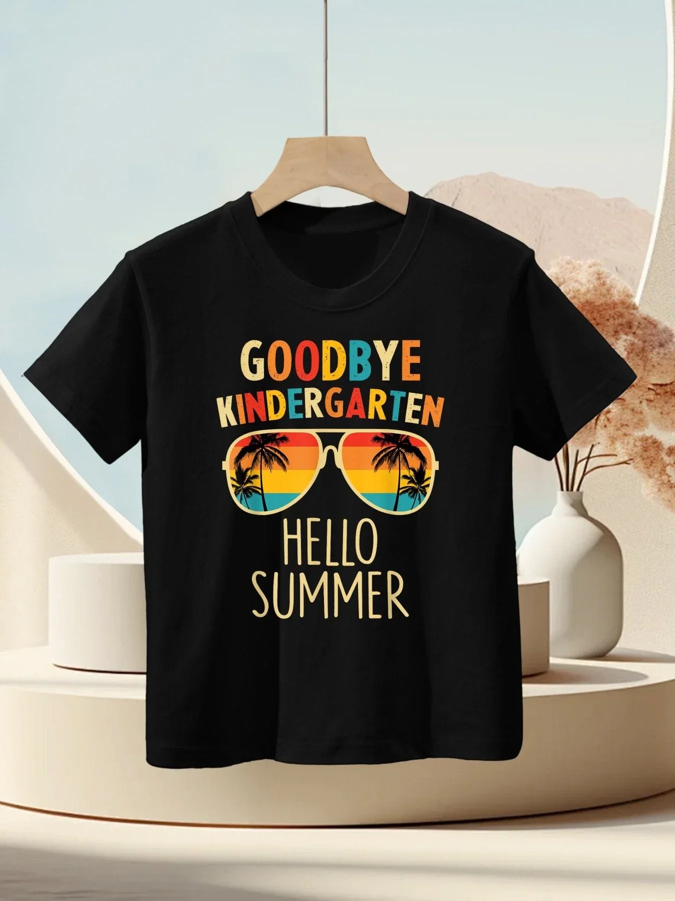 Goodbye Kindergarten Hello Summer Last Day Graduation Boys Kids T-Shirt