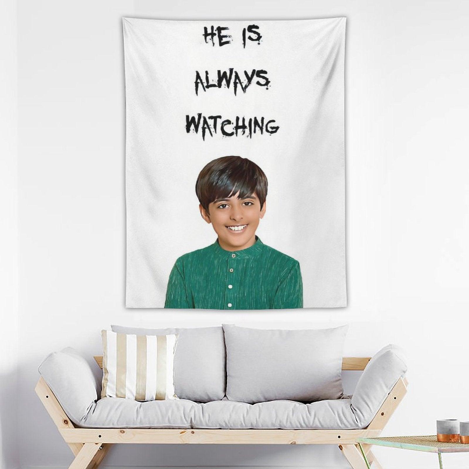 Ravi - He Is Always Watching Vertical Tapestry