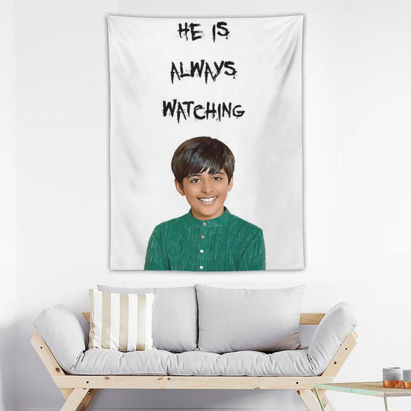 Ravi - He Is Always Watching Vertical Tapestry