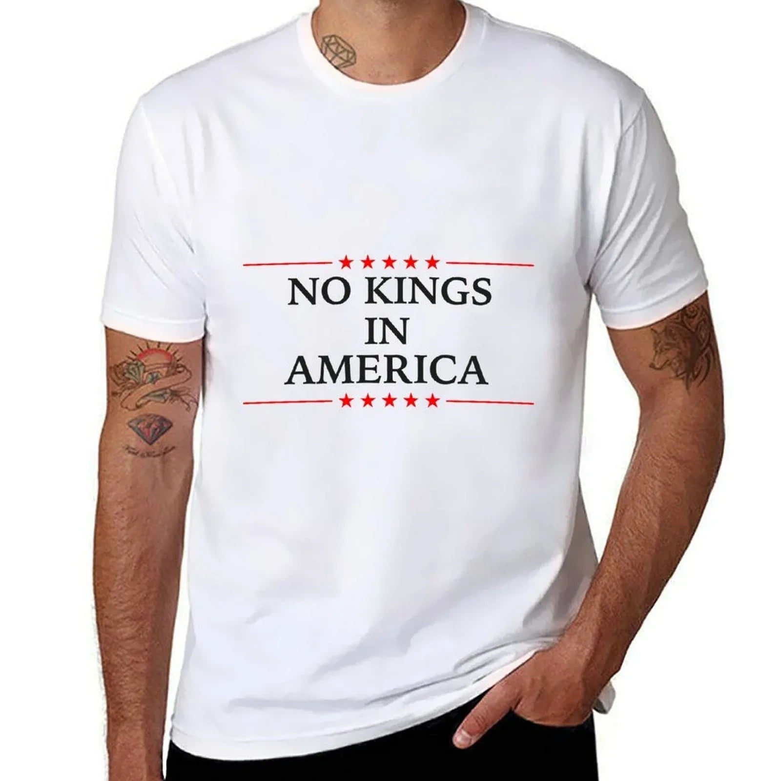 No Kings in America Flag Protest Save Democracy  Vintage-inspired T-Shirt