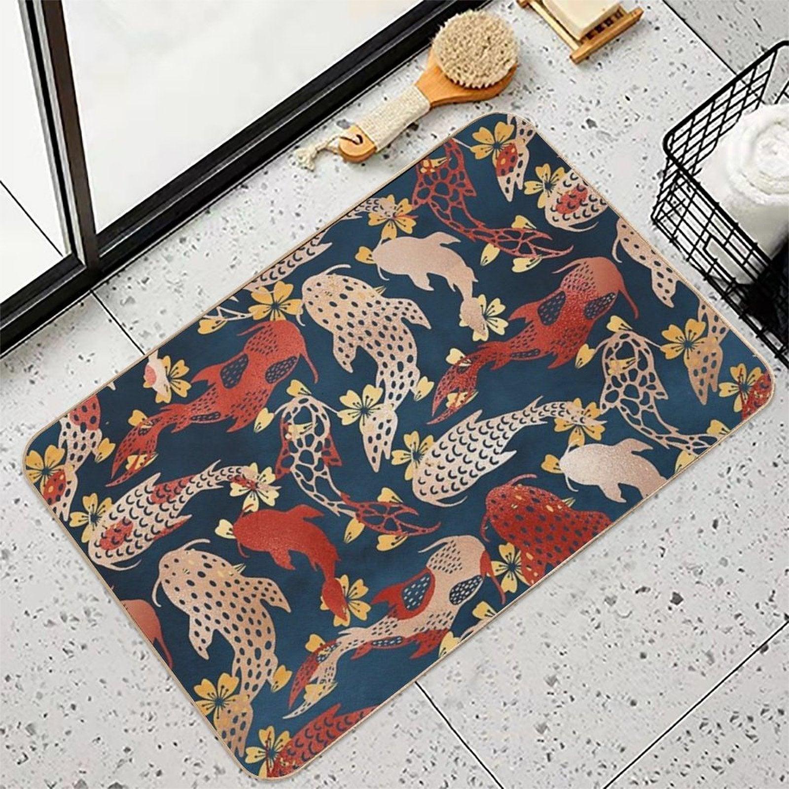 Kyoto Koi Fish Pattern Bath Mat