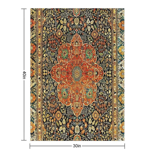 Antique Persian Mohtashem Kashan Rug Print Throw Blanket