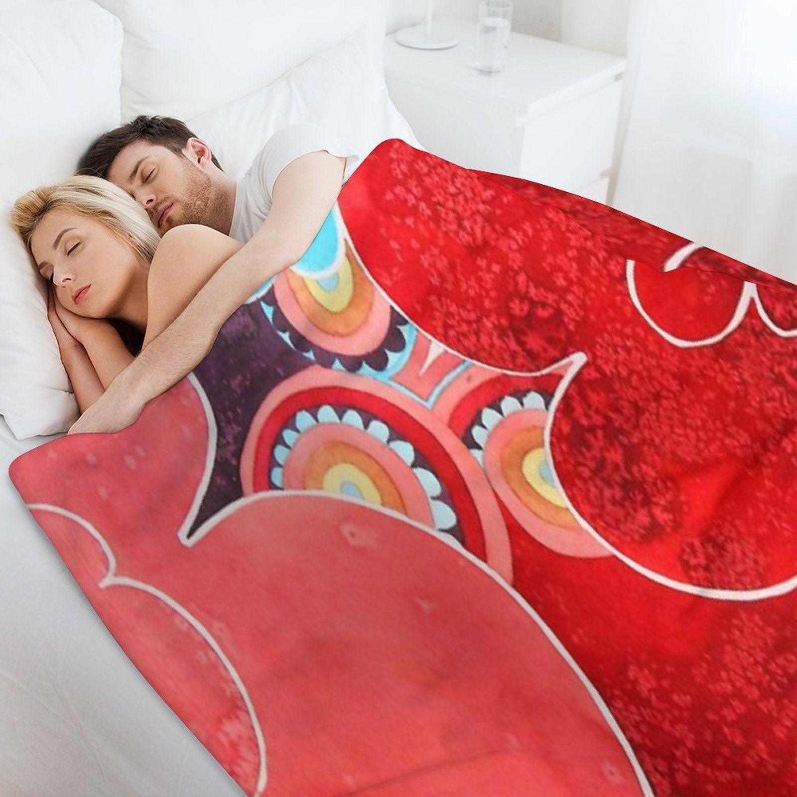 Abstract Flowers Throw Blanket