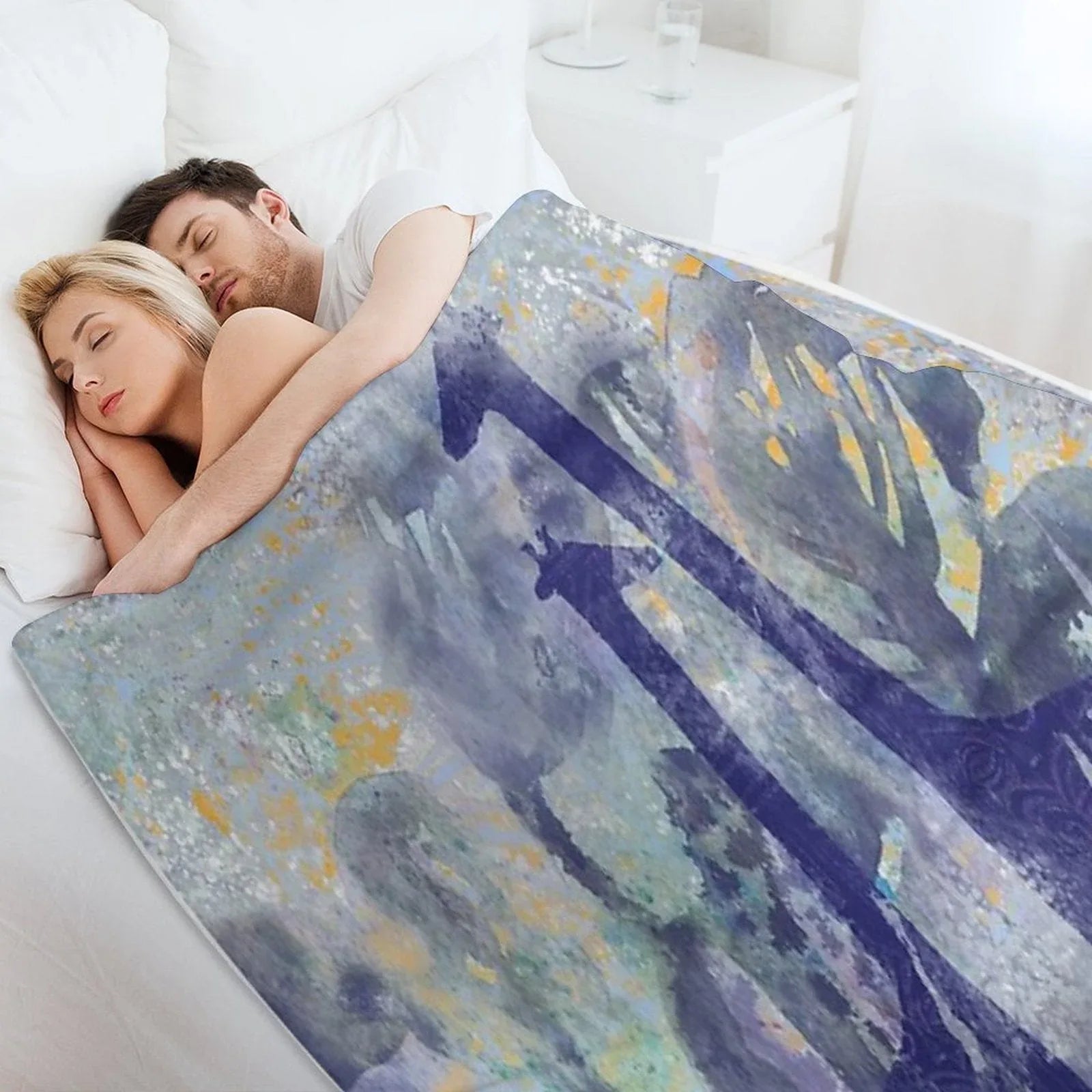 Giraffes And Trees Throw Blanket