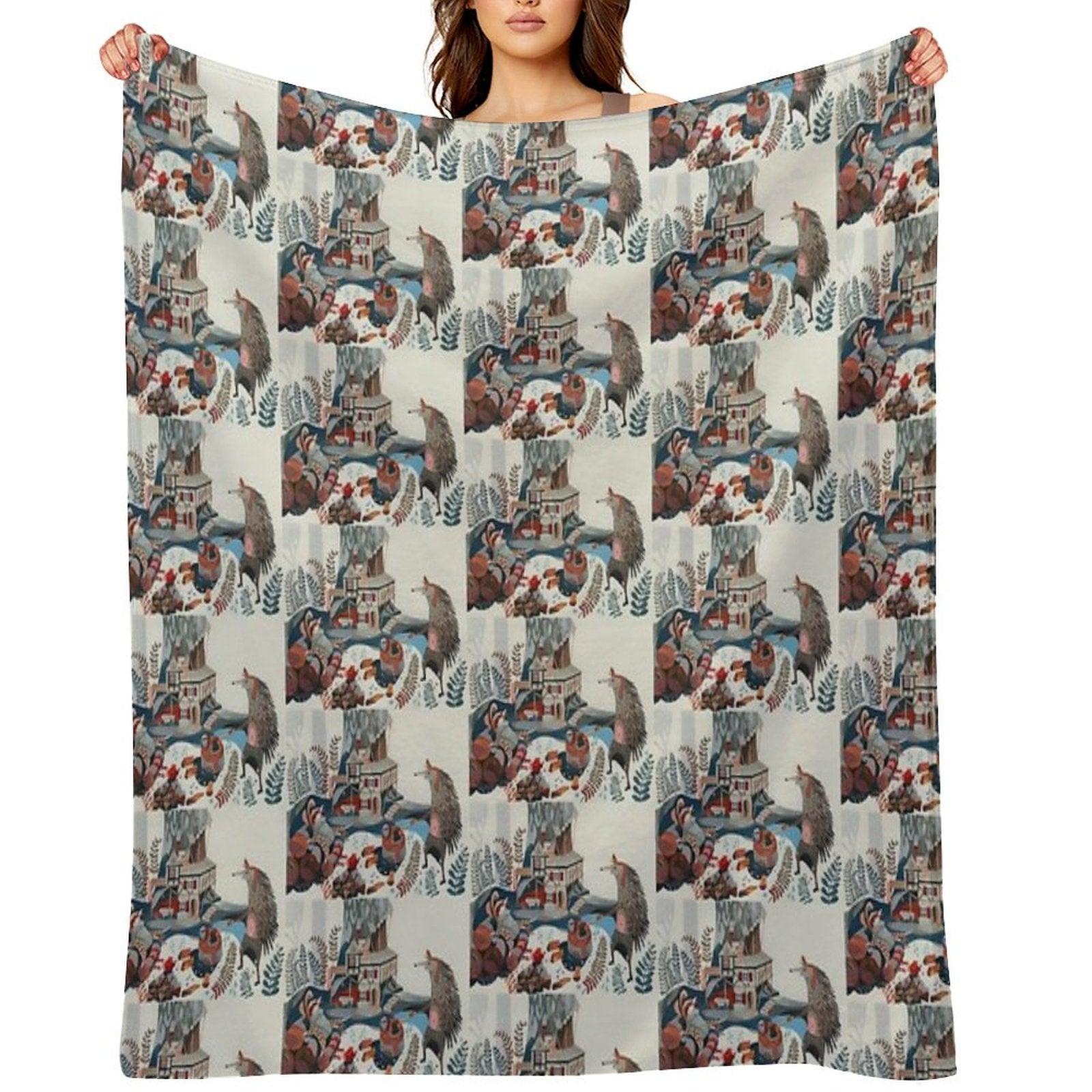 Wood Chopping Friends Throw Blanket