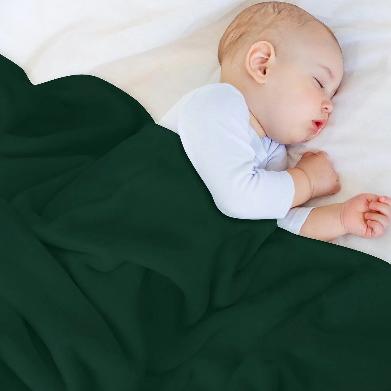 Solid Dark Green Throw Blanket