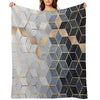 Soft Blue Gradient Cubes Throw Blanket