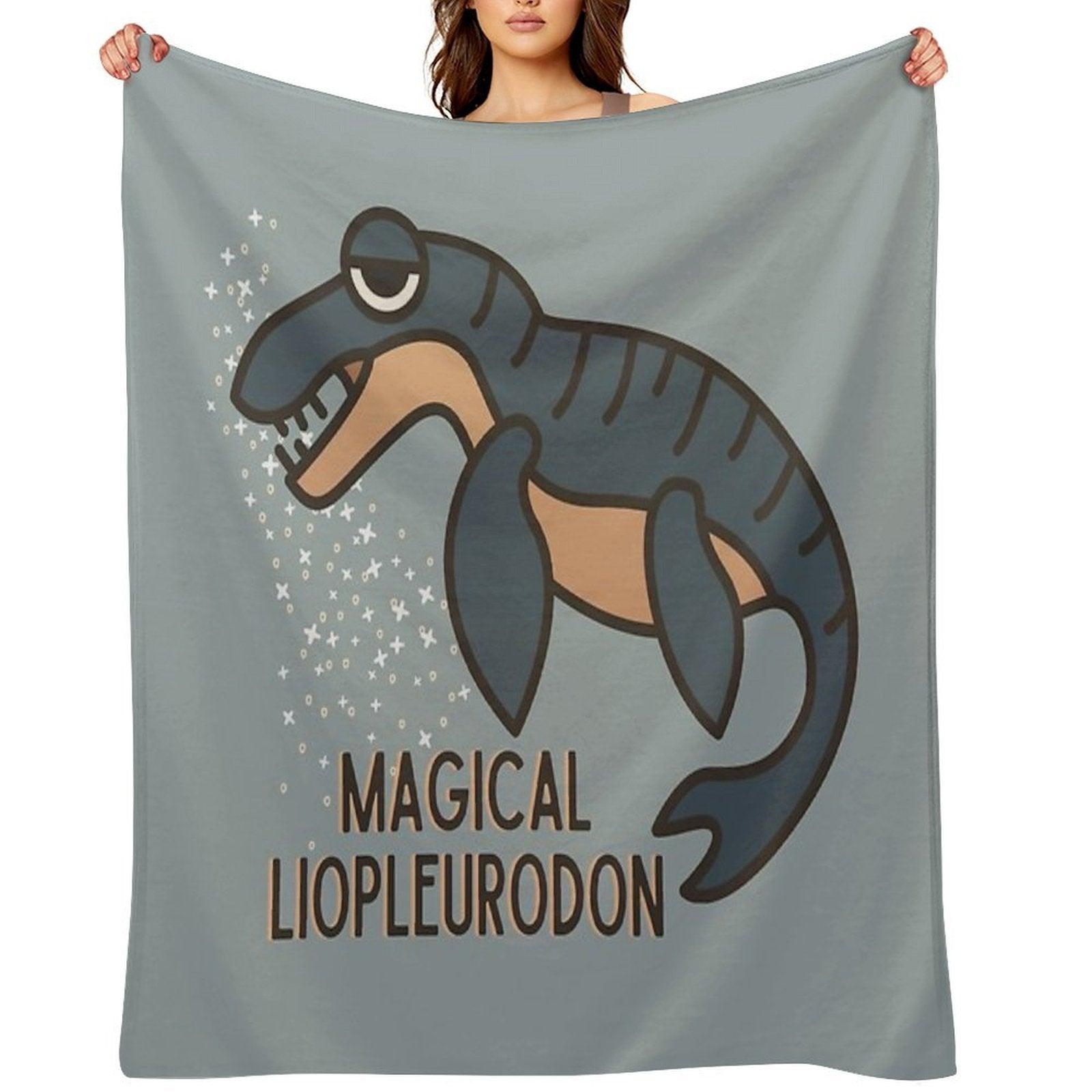Magical Liopleurodon  Charlie The Unicorn Throw Blanket