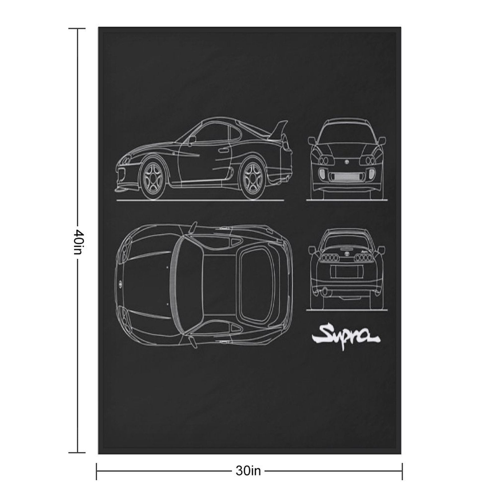 The Supra Blueprint Travel-friendly Throw Blanket