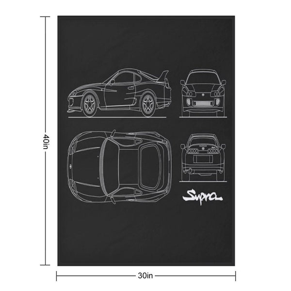 The Supra Blueprint Travel-friendly Throw Blanket