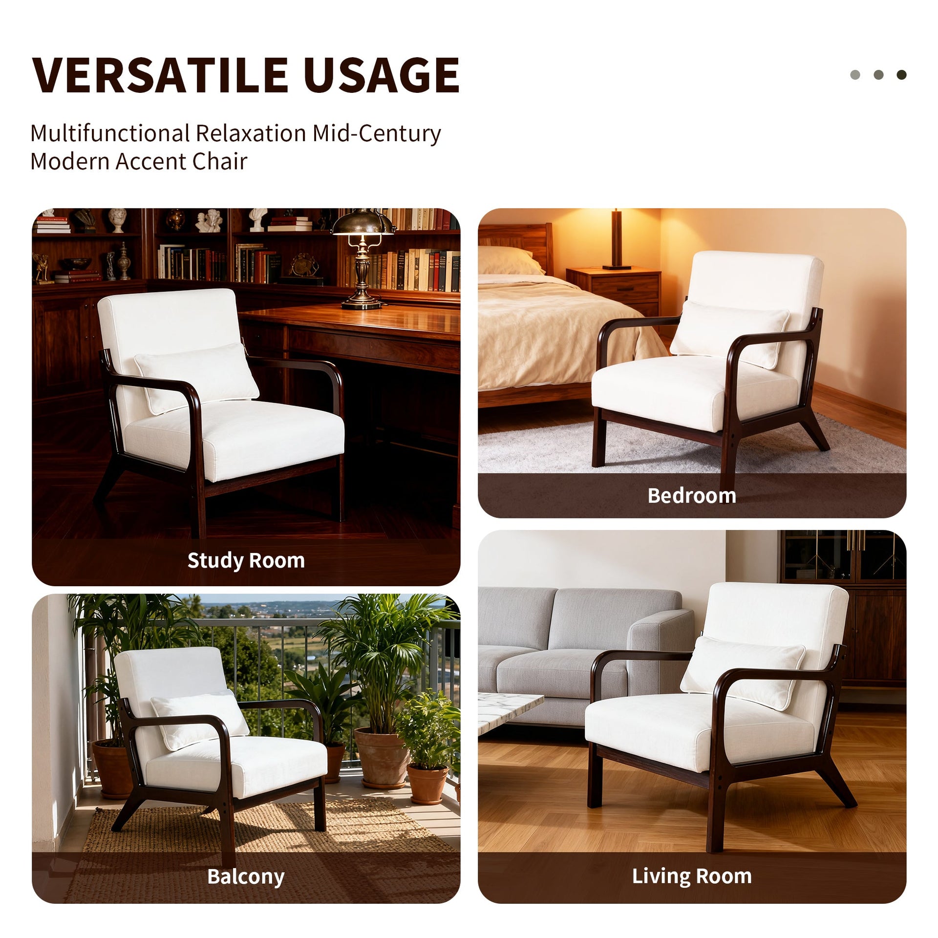 Antique Beige Cotton‑Linen Chair