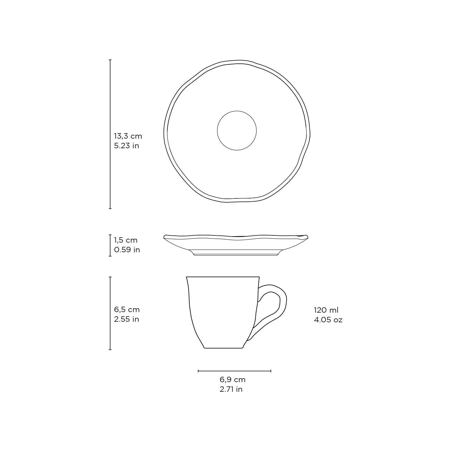 Coffee Cup & Saucer Set of 6