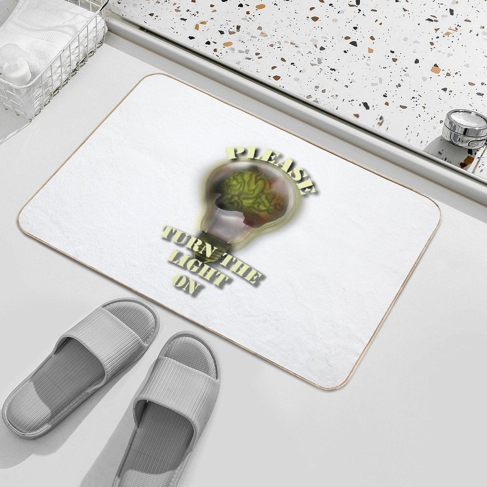 Brain in Light Bulb  Odorless Bath Mat