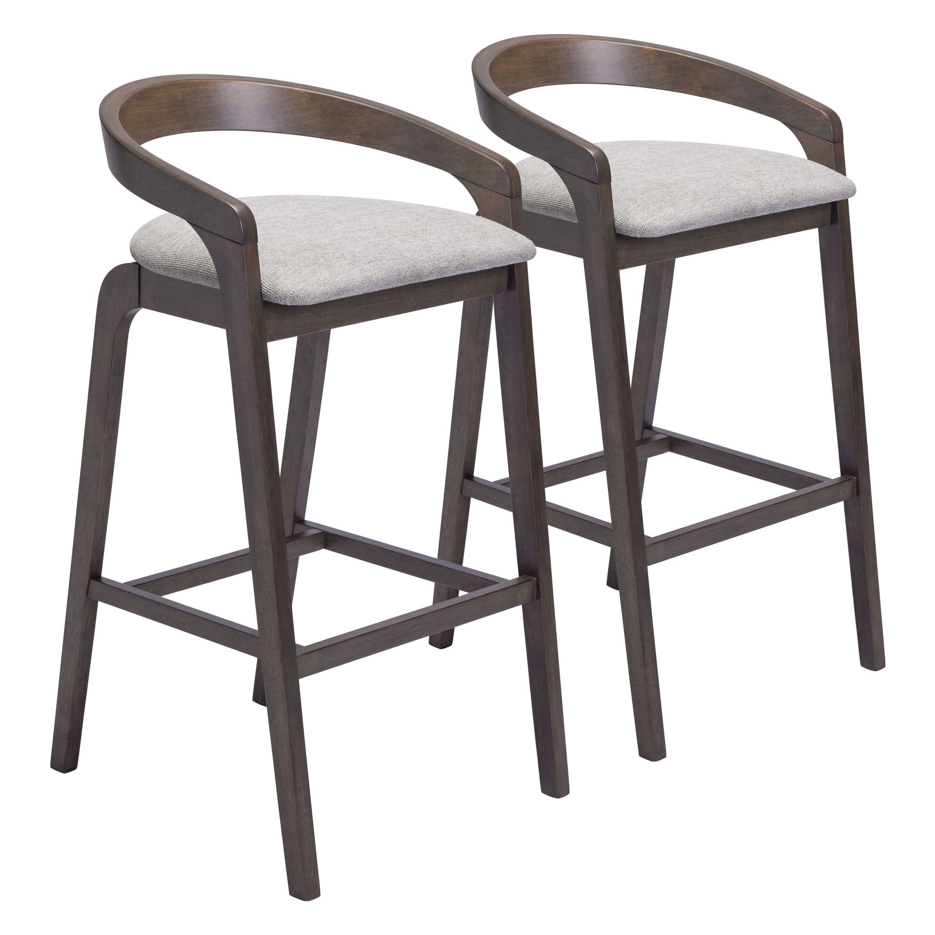 Troy Barstool (Set of 2) Dove Gray & Espresso