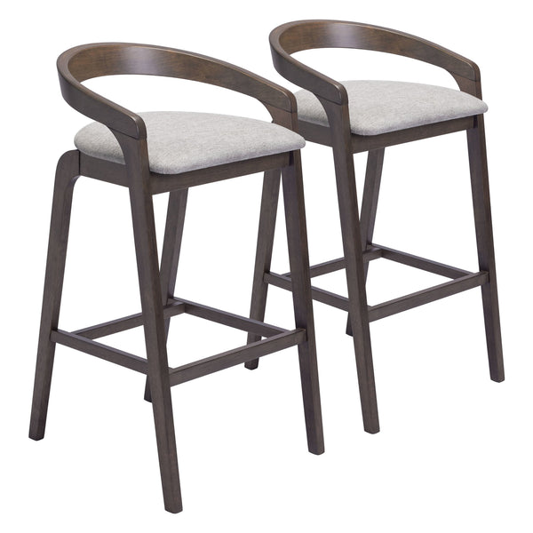 Troy Barstool (Set of 2) Dove Gray & Espresso