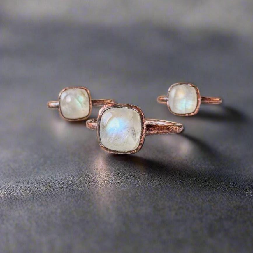 Copper Moonstone Ring - A Gentle Embrace Of Intuition | By Blackbird & Sage