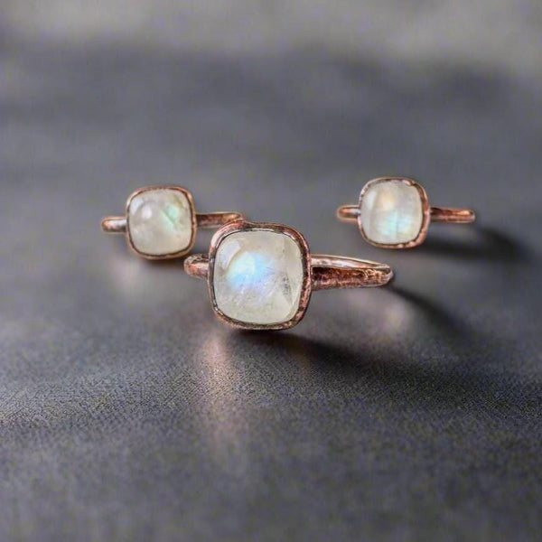 Copper Moonstone Ring - A Gentle Embrace Of Intuition | By Blackbird & Sage