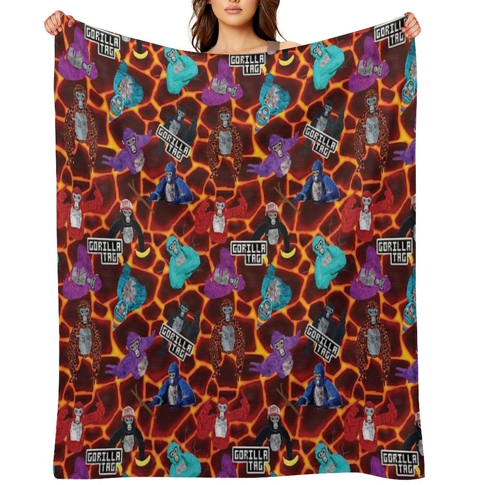 Gorilla Tag Lava Monke Party Throw Blanket