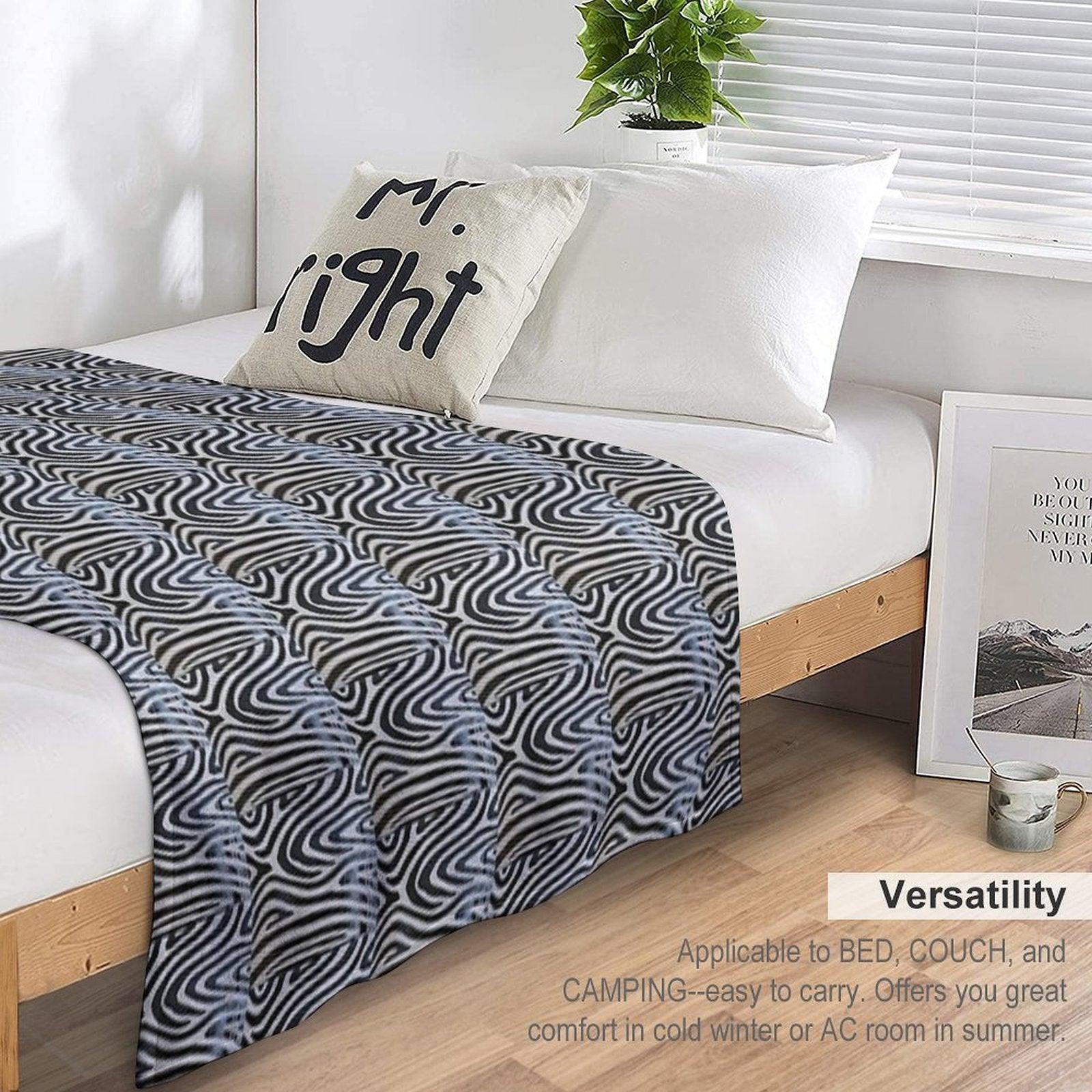 Lovely Zebra Pied Stripes Throw Blanket