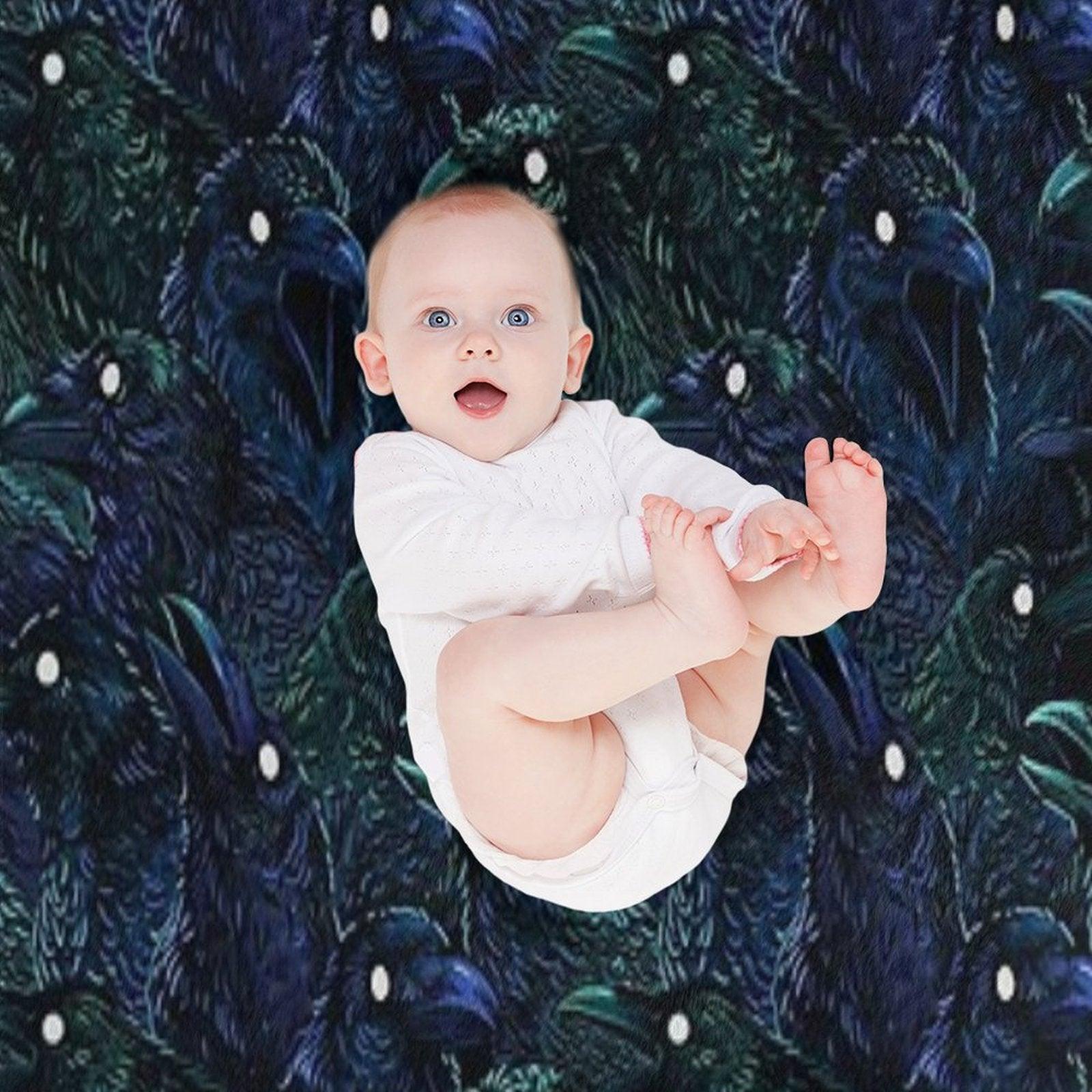 Raven Pattern Throw Blanket