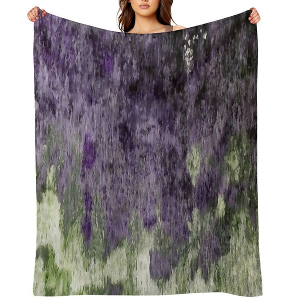 Violet And Olive Abstract Painting Comfort Throw Blanket