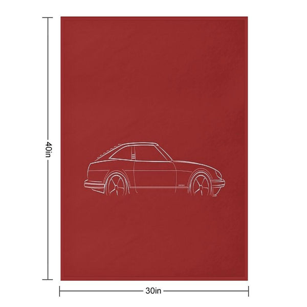 1983 Datsun 280ZX - Profile Stencil, White Versatility Throw Blanket