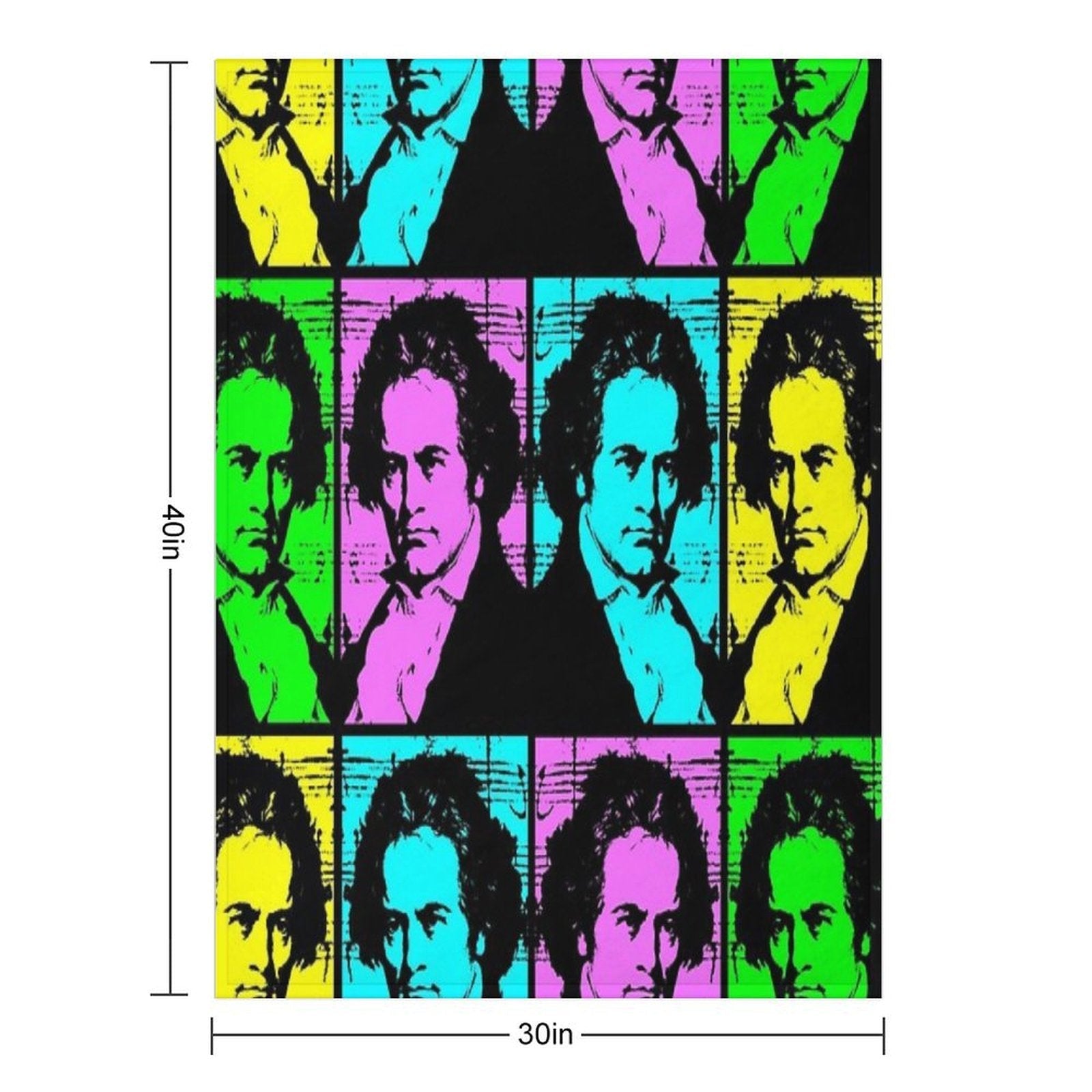Pop Art Beethoven Travel-friendly Throw Blanket