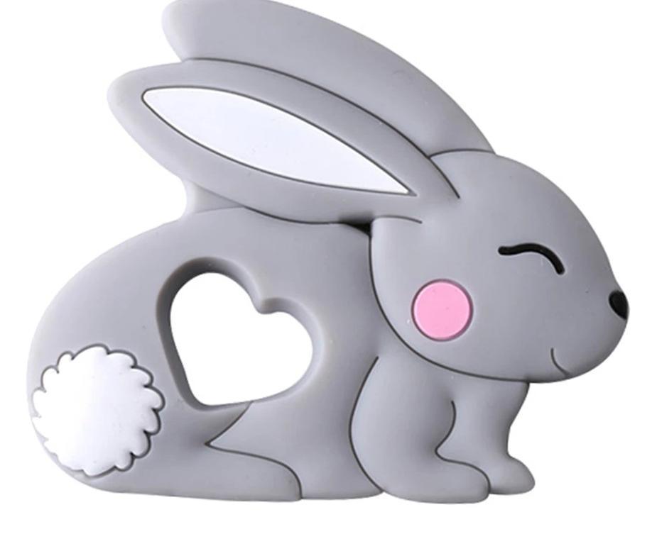 Baby Teether Silicone Rabbit Food Grade Bunny Teether Nursing Teething  Accessories Silicone Animal Teether For Kids and Baby