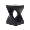 Twist Shape Side Table Wood-like Texture in Black
