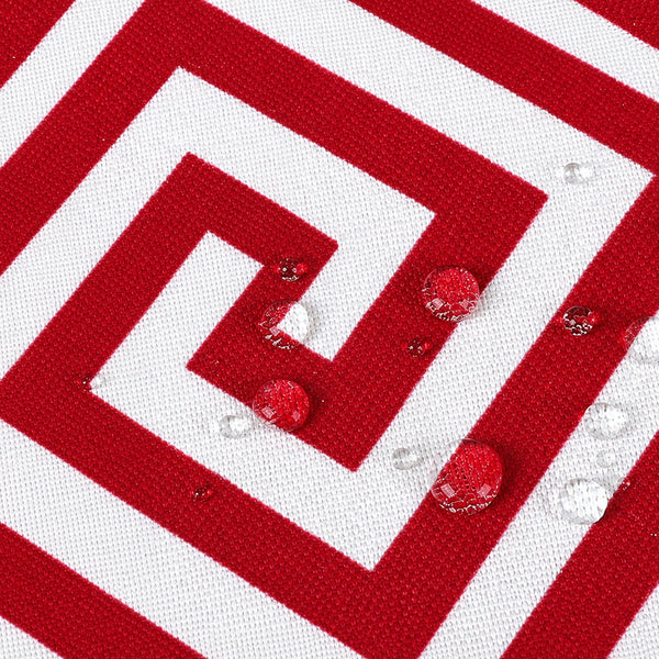 Red Greek Key Outdoor Pillow Covers (Set of 2)