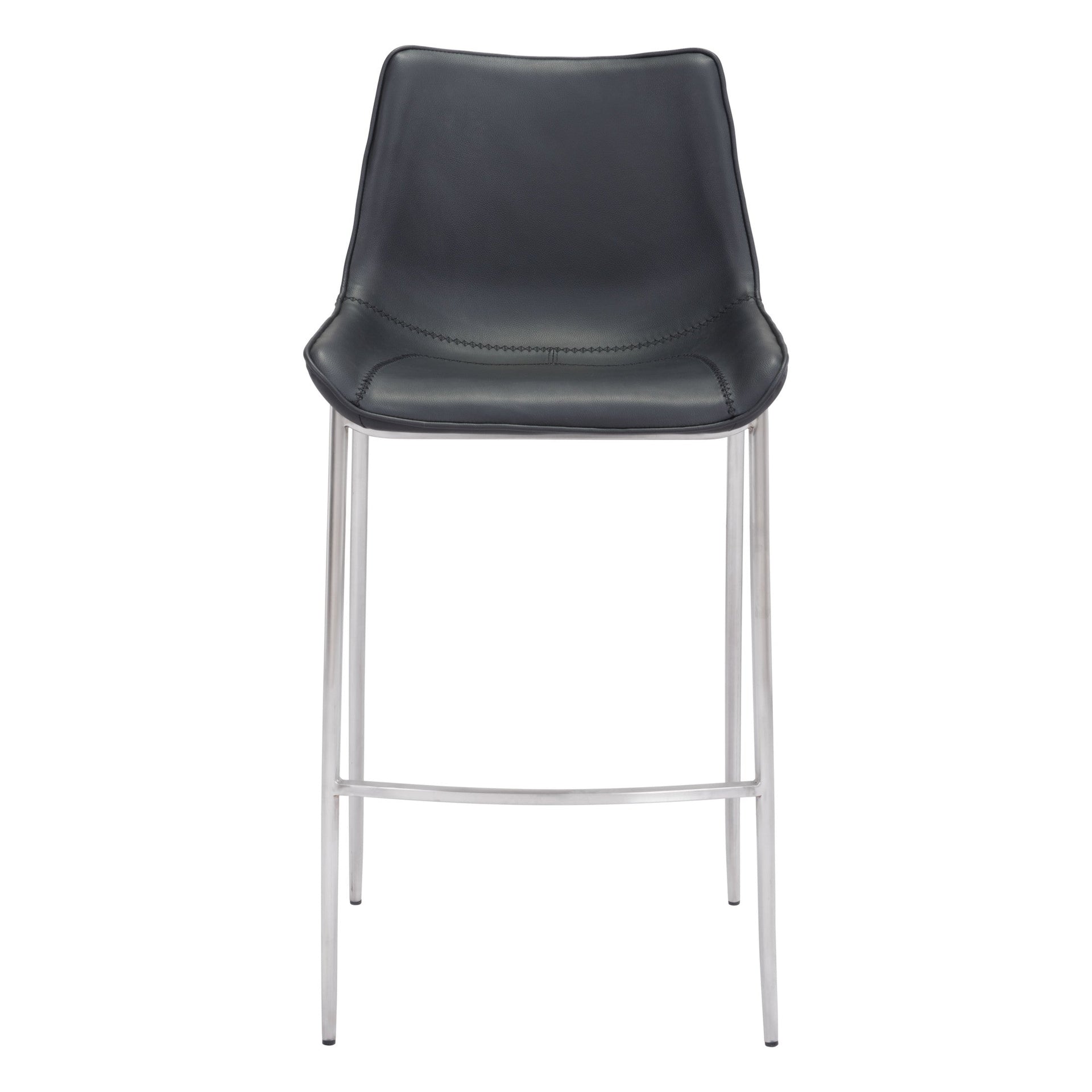 Magnus Barstool (Set of 2) Black & Silver