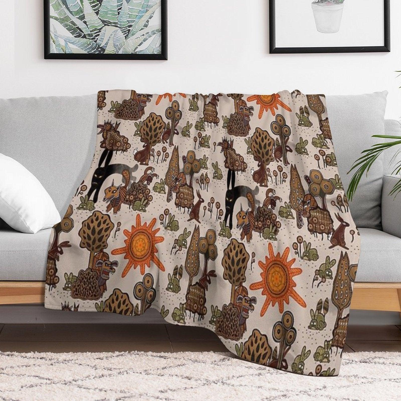 In The Beginning of The World - Watership Down Pattern Throw Blanket