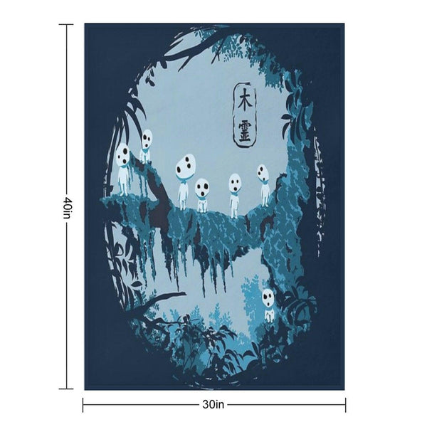 Kodama Studio Ghibli Throw Blanket