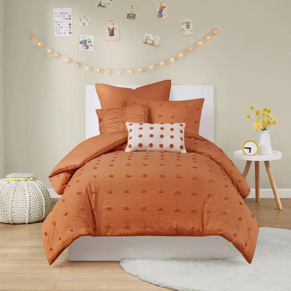 Brooklyn Cotton Jacquard Comforter Set with Euro Shams and Throw Pillows - Gifts for You 'n Me