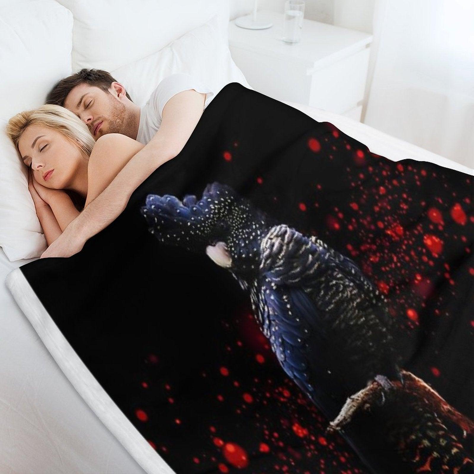 Red Tailed Black Cockatoo Throw Blanket