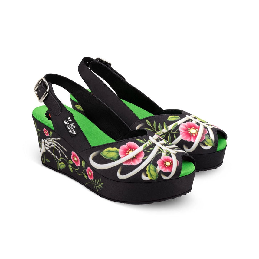 Chocolaticas® Necroflora Women's Wedge Sandal
