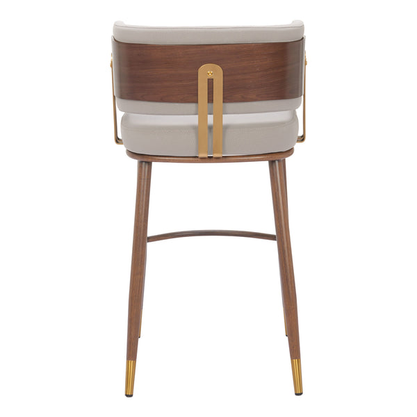 Brew Barstool Beige & Walnut