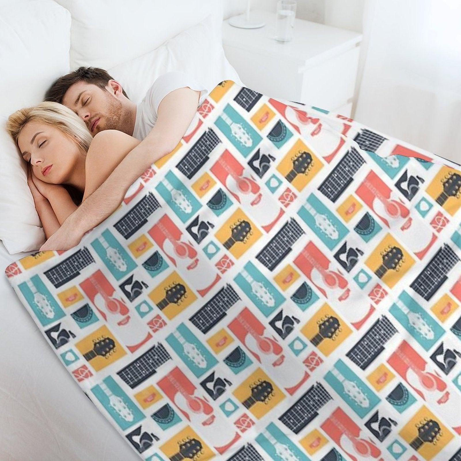 Guitar Collage Throw Blanket