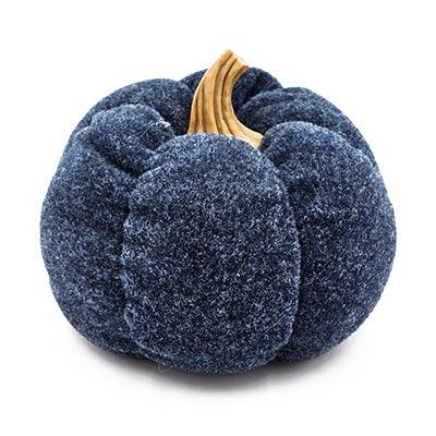 Set of 3Blue Fabric Decorative Pumpkins Fall Harvest Table Décor