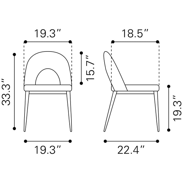 Menlo Dining Chair (Set of 2) Black
