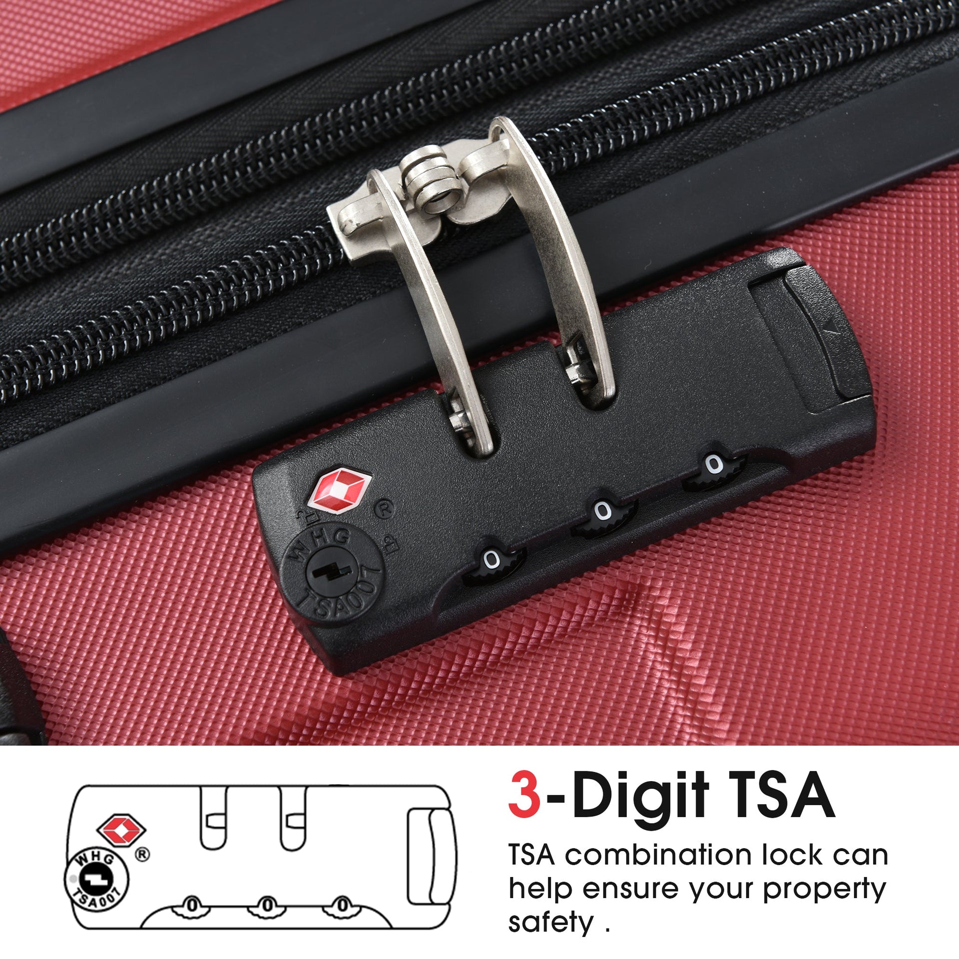 Luggage Sets 3 Piece, Expandable Hard shell ABS Suitcases with Double