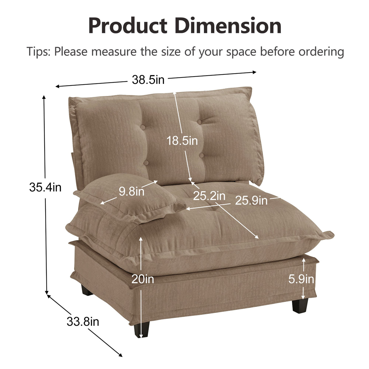 73 LSF Chenille Sofa