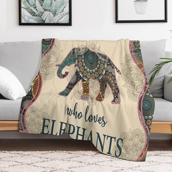Just A Girl Who Loves Elephants Mandala Gift-ready Throw Blanket