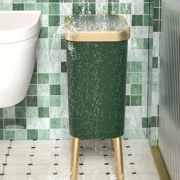 15L Slim Trash Can with Lid Odor Sealing Bathroom Kitchen Bin