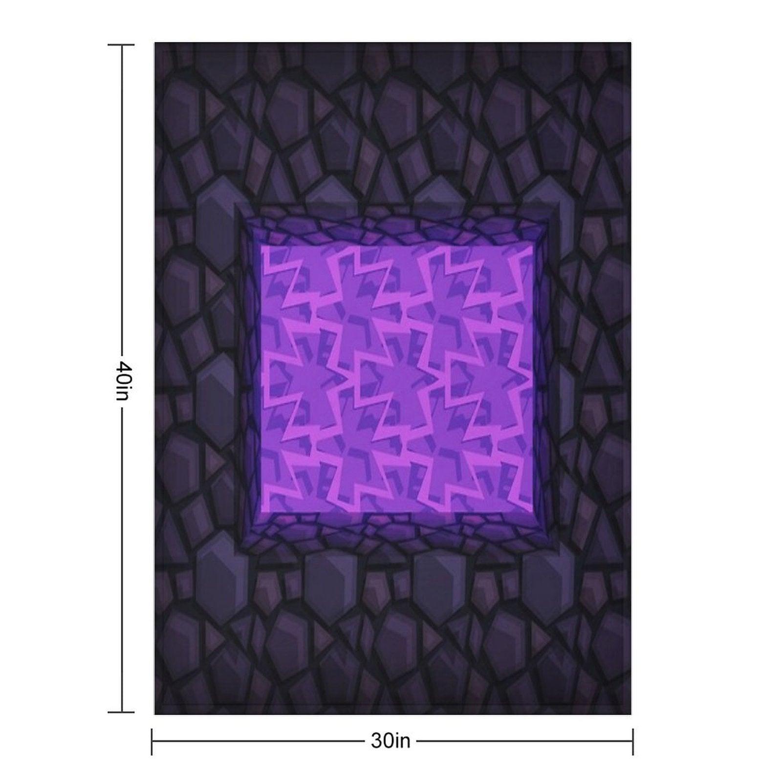 Obsidian Nether Portal - PureBDcraft Throw Blanket