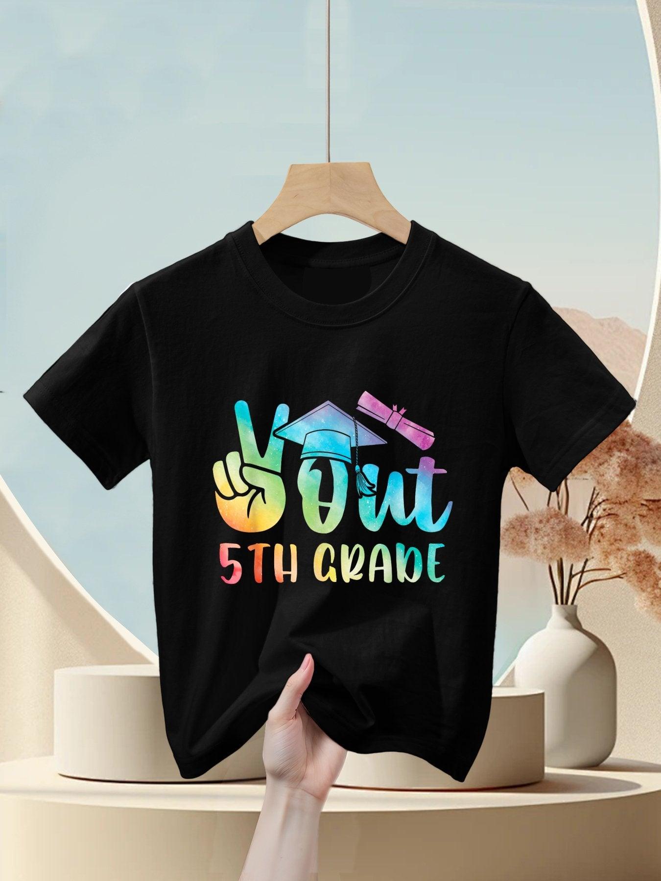 Peace Out 5th Grade Graduation Shirt Tie Dye Kids Kids T-Shirt