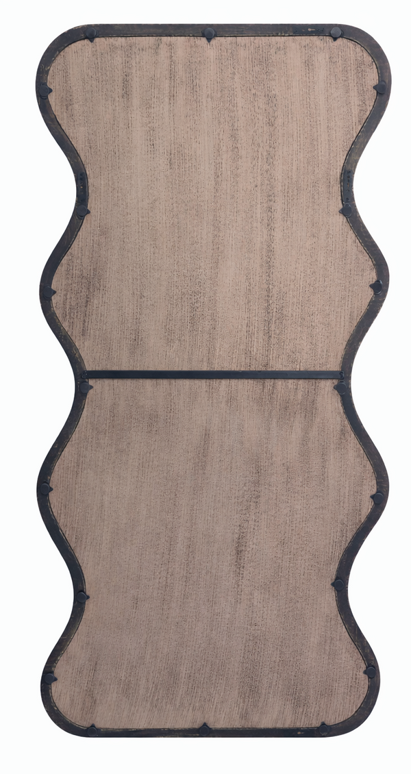 Wavy Full-Length Wall Mirror with Mango Wood Frame, 36x72
